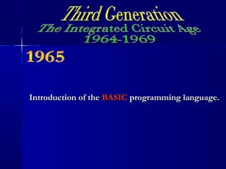 Introduction of theIntroduction of the BASICBASIC programming language.programming language.
 