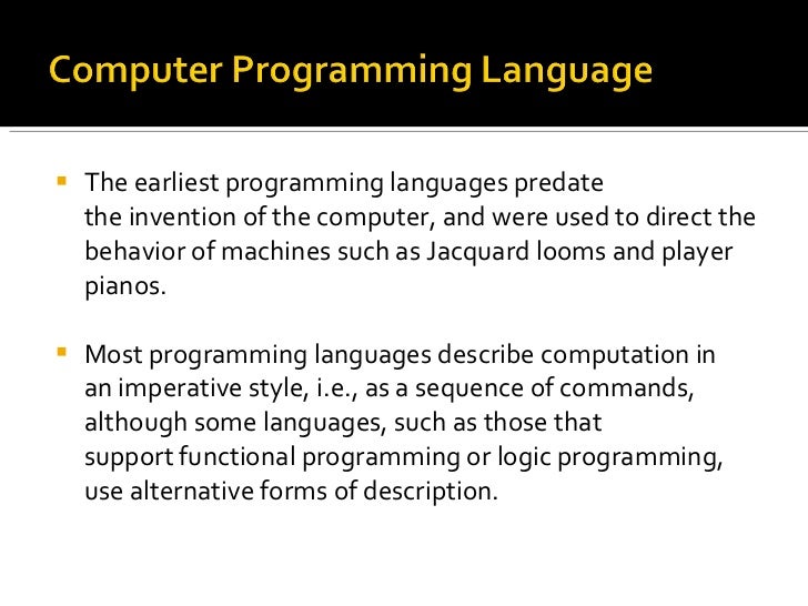 History of computer language