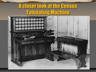 A closer look at the CensusA closer look at the Census
Tabulating MachineTabulating Machine
 