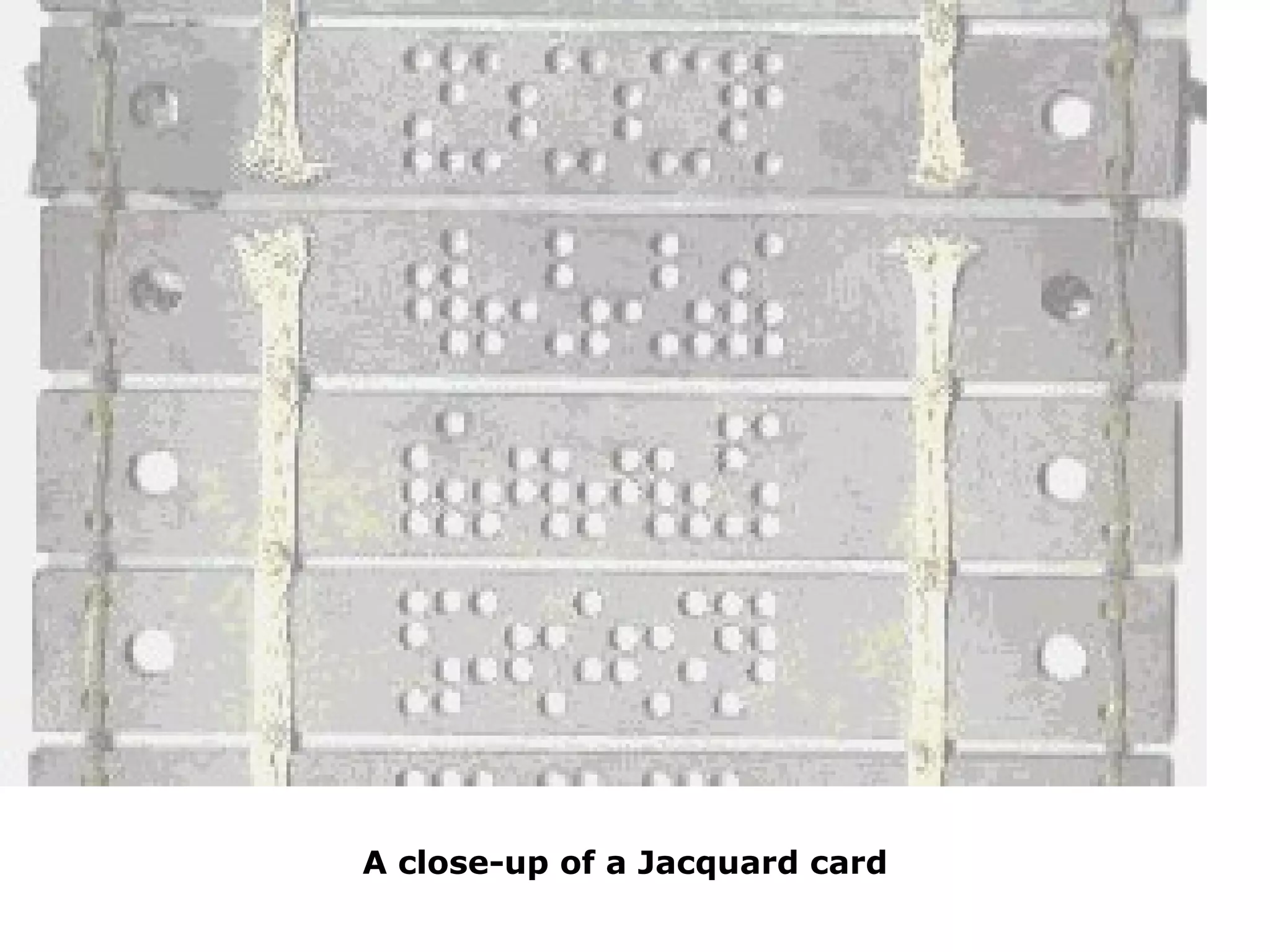 A close-up of a Jacquard card
 