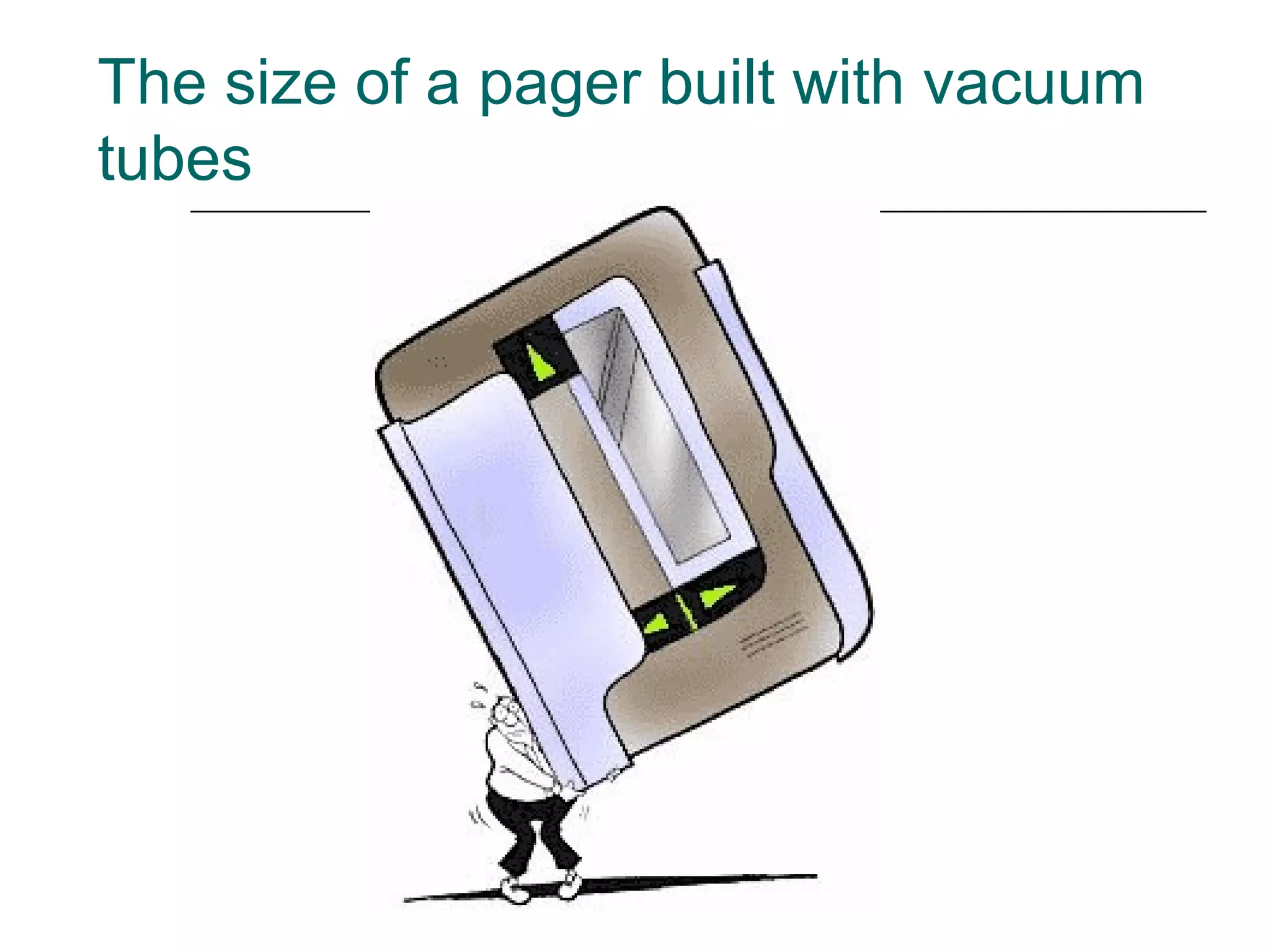 The size of a pager built with vacuum
tubes
 