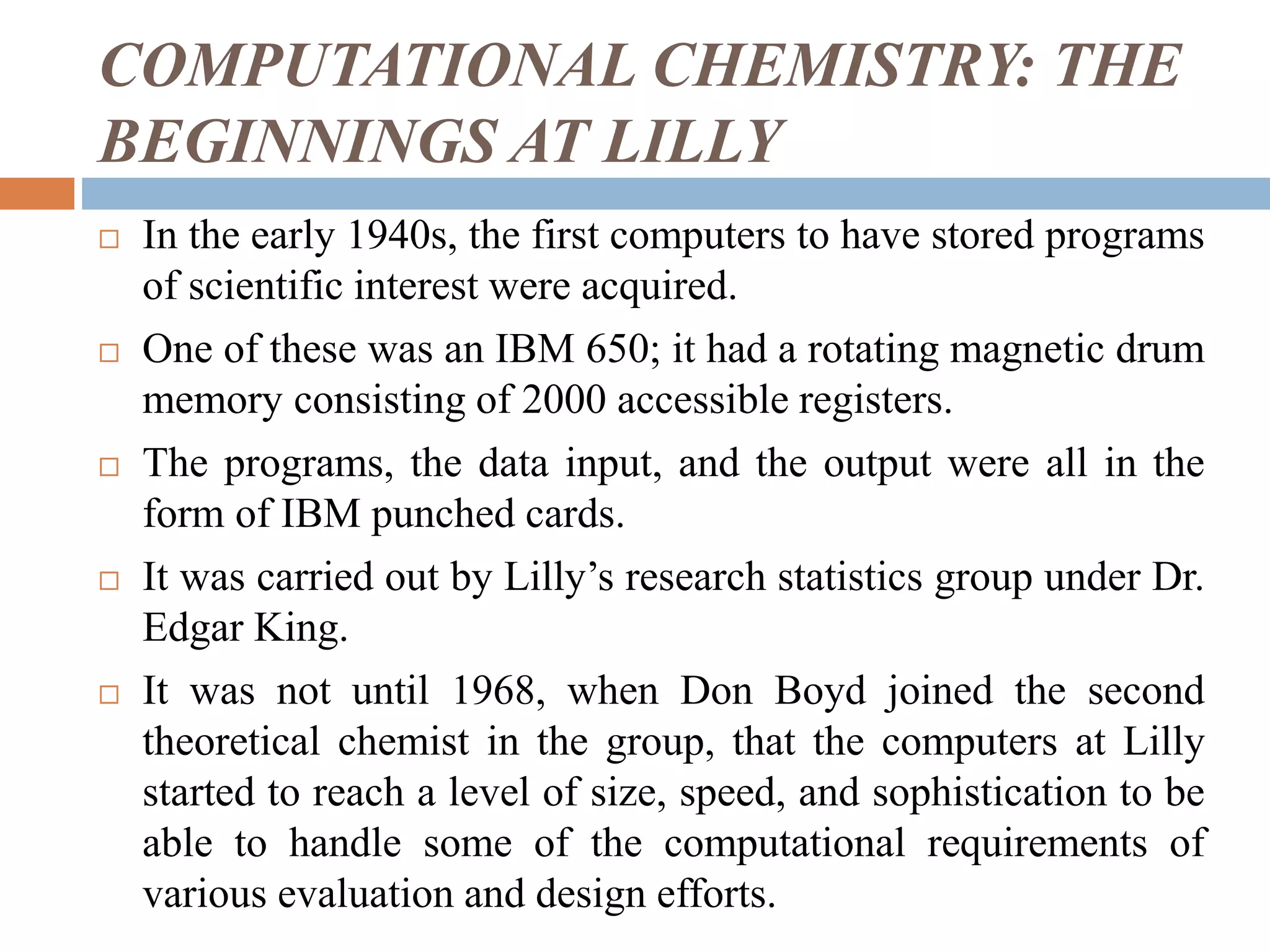 History of computers in pharmaceutical research and development | PPTX