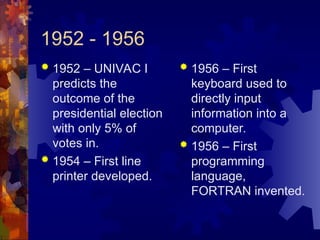 History computers and different types of computer, milestones in ...