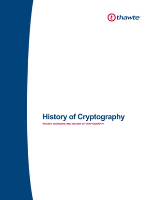 History of Cryptography
AN EASY TO UNDERSTAND HISTORY OF CRYPTOGRAPHY
 