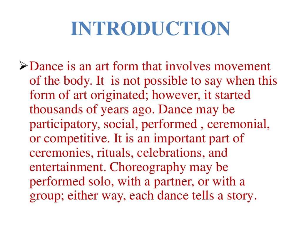 essay about history of dance