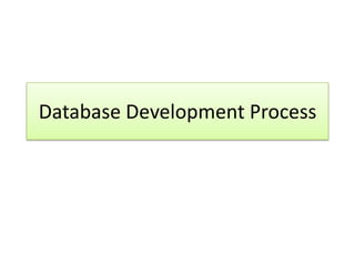 Database Development Process
 