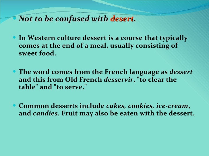 History of dessert