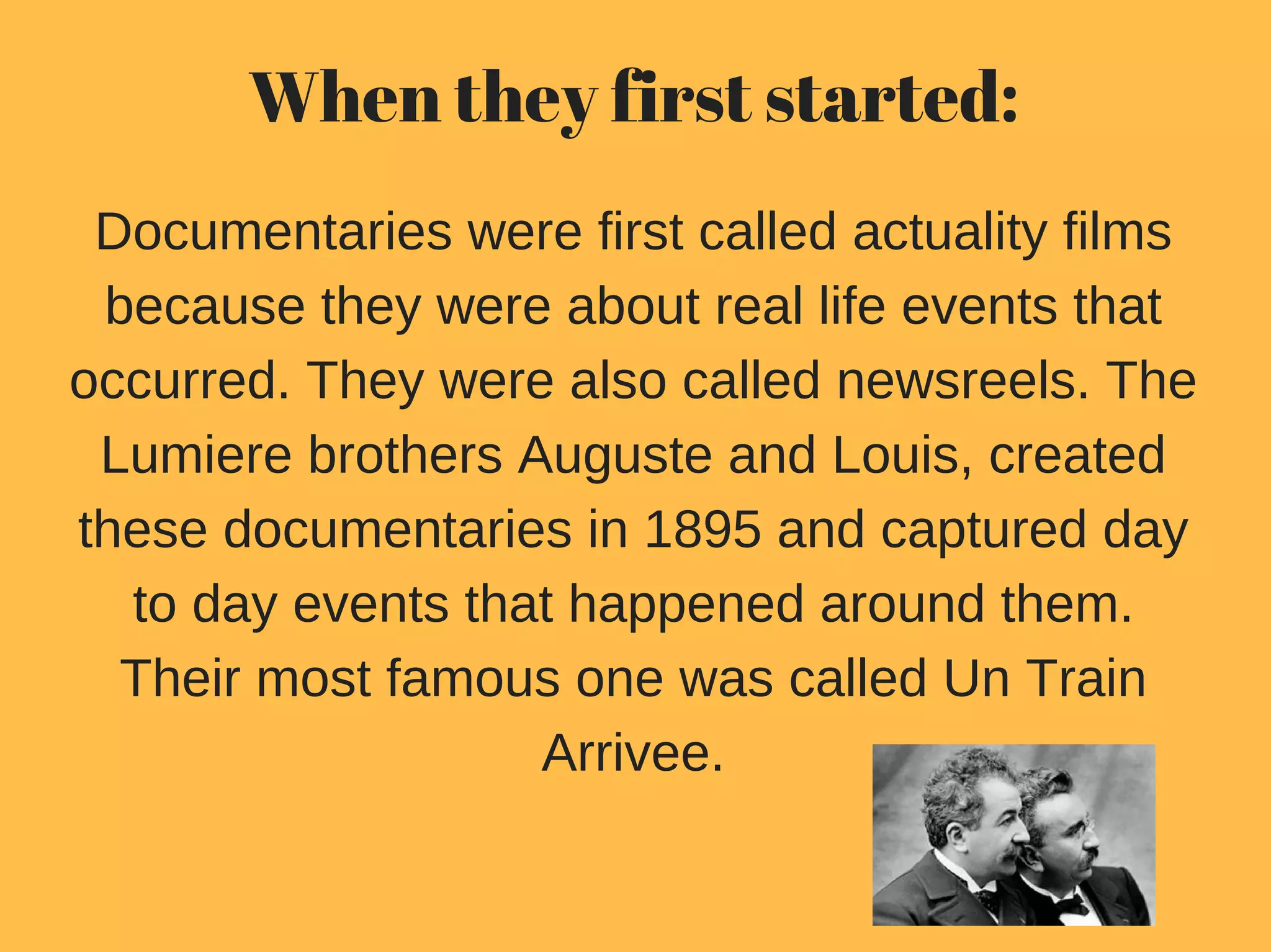History of documentaries PPT