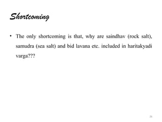 Shortcomig History of dravya guna | PPT