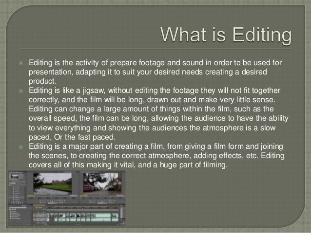 What is film editing picture
