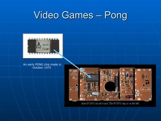 Video Games – Pong An early PONG chip made in October 1975  