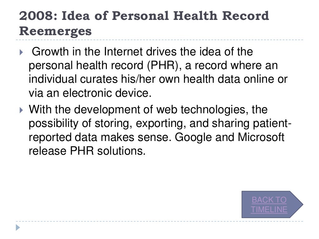 History of electronic health records ppt