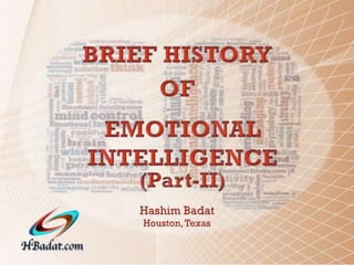 History of Emotional Intelligence Part-II