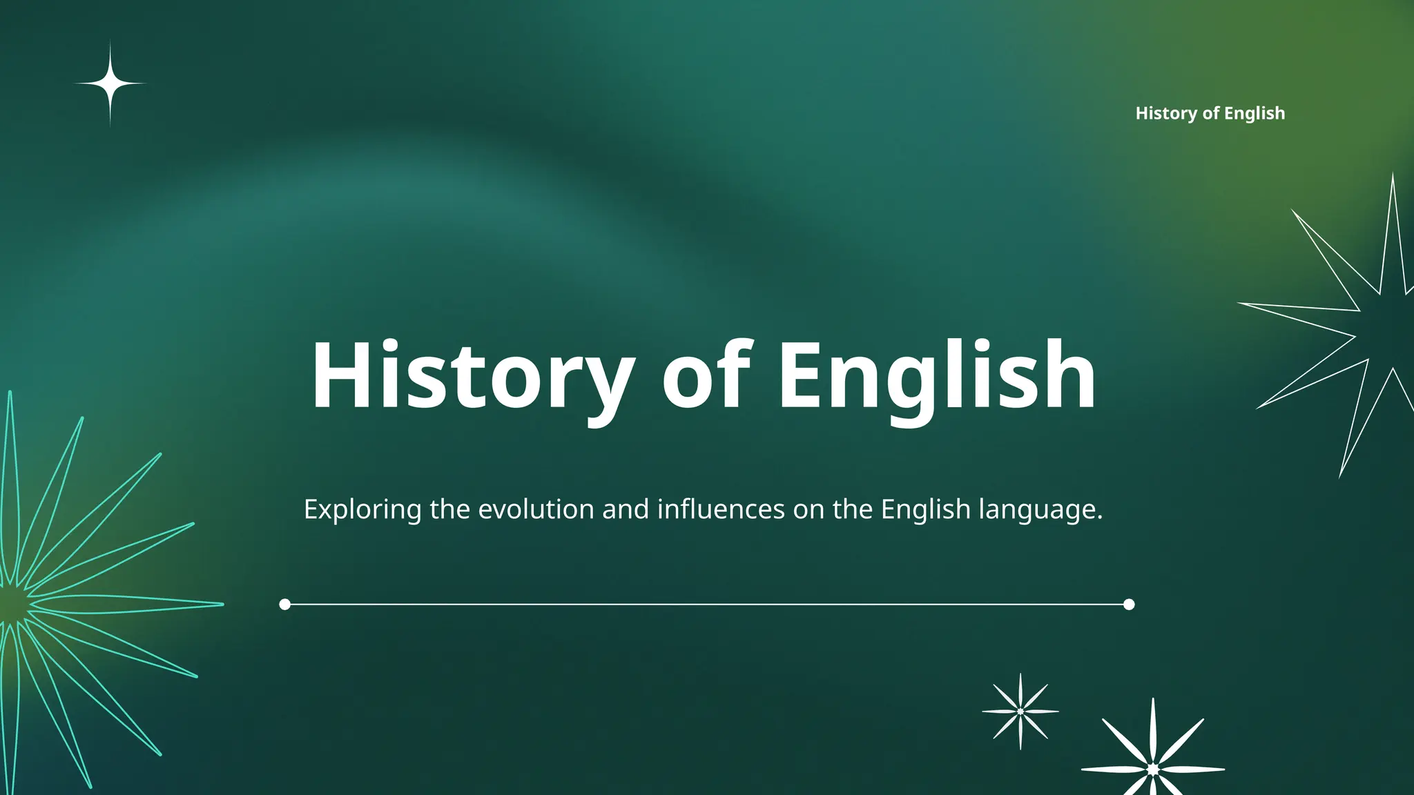 History of English
Exploring the evolution and influences on the English language.
History of English
 