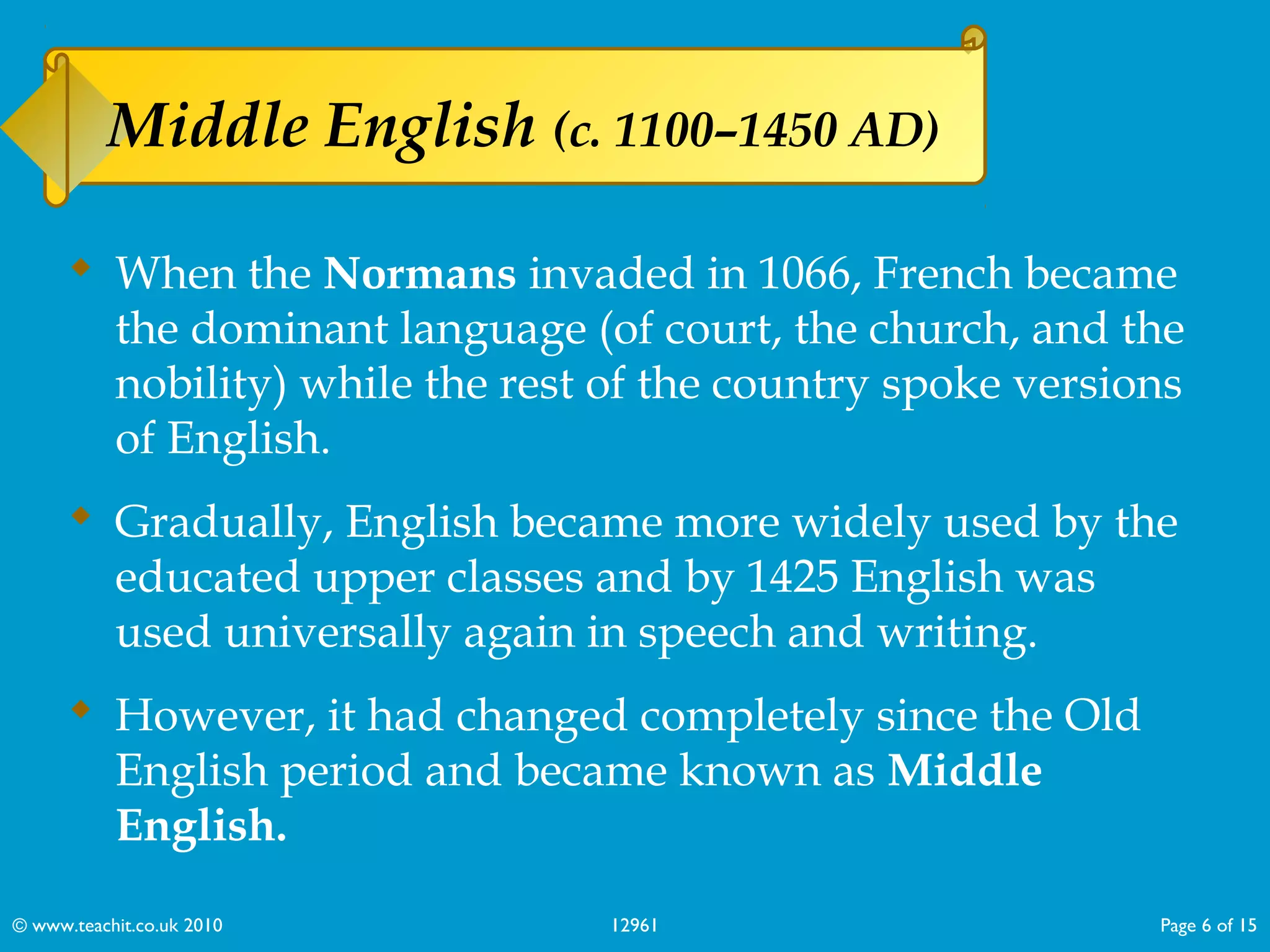 Using Gradually In English History of English Language | PPT