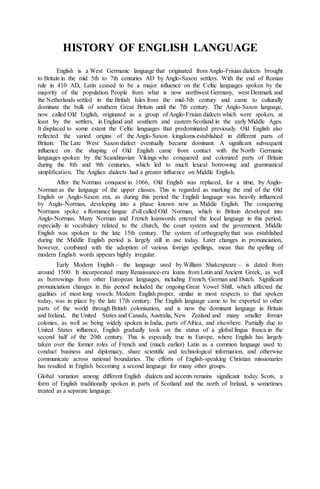 History of english language | DOCX