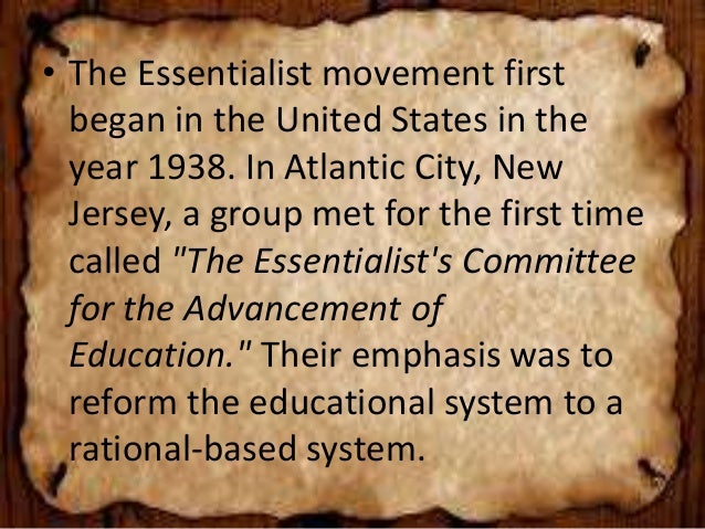 History Of Essentialism