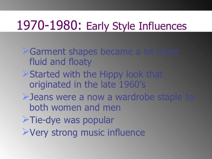 the history and influence of fashion in the 1960s and 1970s Feminist activities in the 1960s as well as the formal study of women's history check out the 1960s and 1970s feminist beliefs. the history and influence of fashion in the 1960s and 1970s Feminist activities in the 1960s as well as the formal study of women's history check out the 1960s and 1970s feminist beliefs.