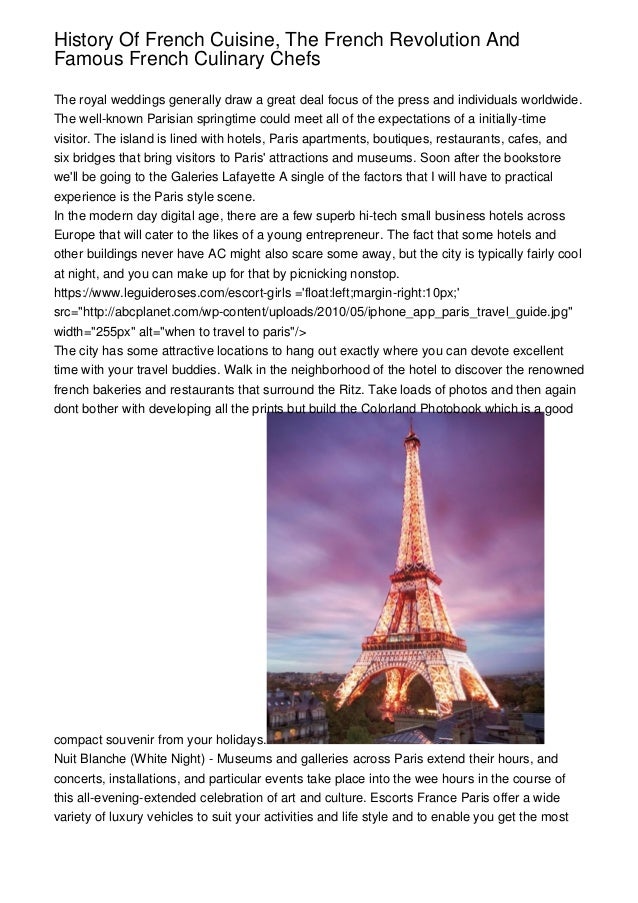 History Of French Cuisine, The French Revolution And Famous French