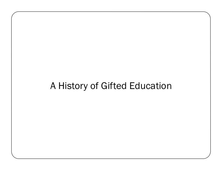 History Of Gifted Education