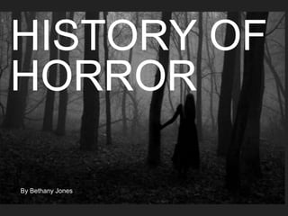 HISTORY OF
HORROR
By Bethany Jones
 