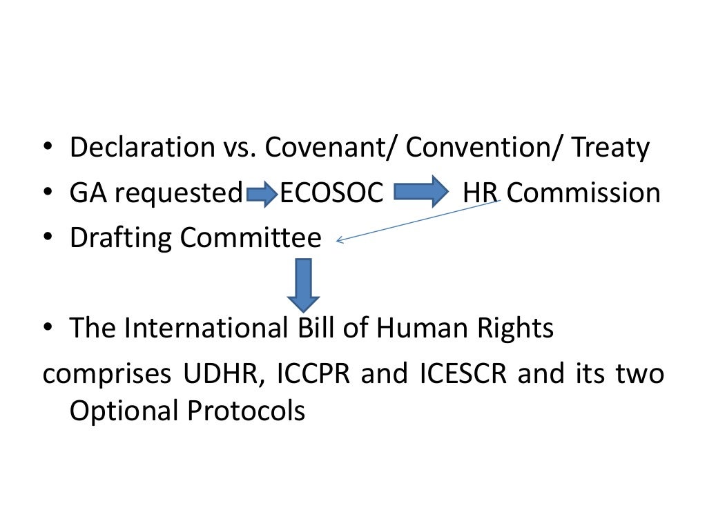 History of human rights, UDHR, ICCPR & ICESCR