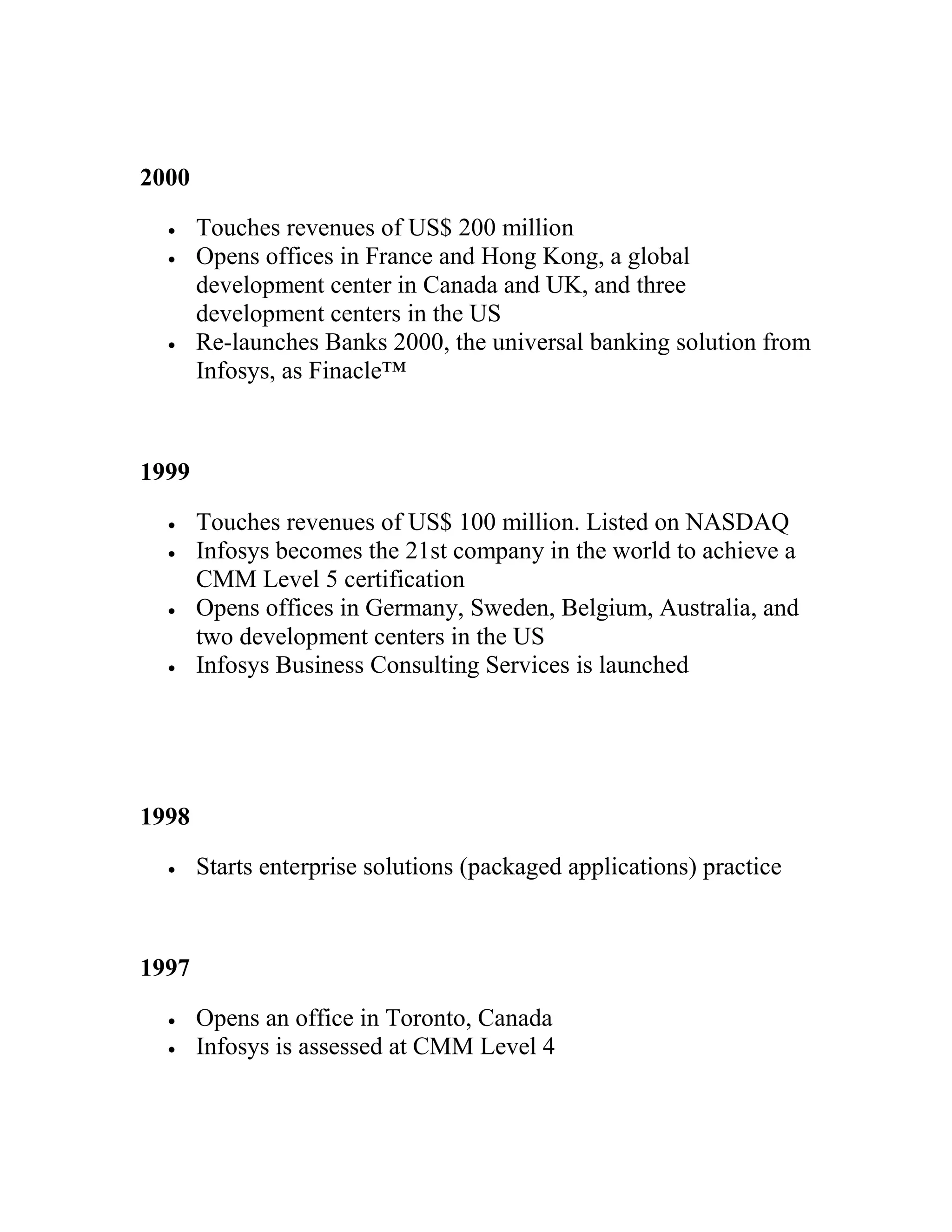History of infosys