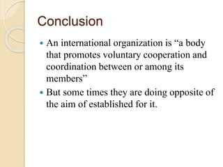 History of international organization