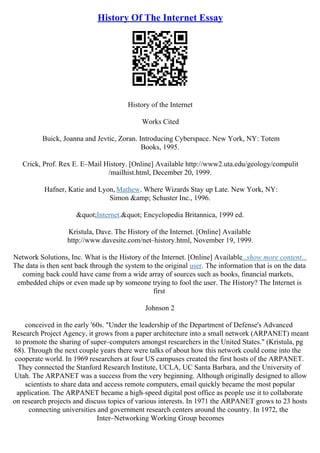 History Of Internet Essay | PDF