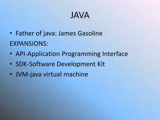 History of java' | PPT