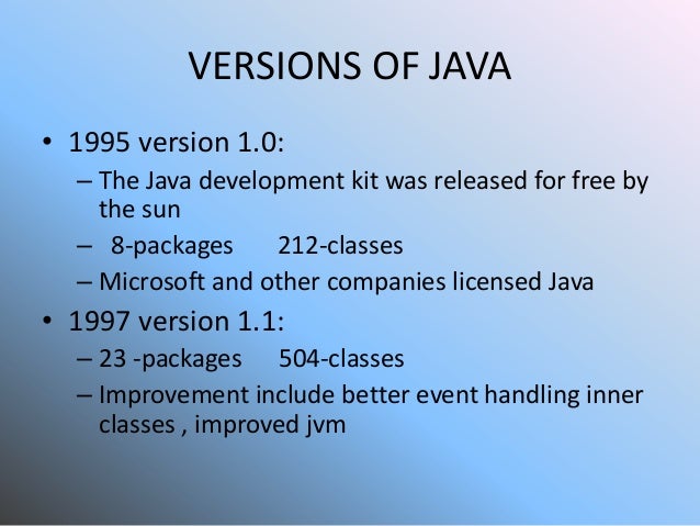 History of java'