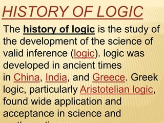 History of logic | PPTX
