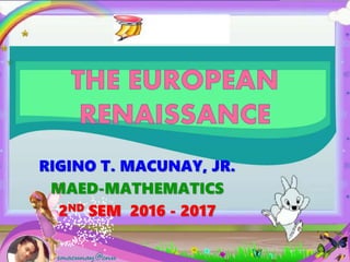 RIGINO T. MACUNAY, JR.
MAED-MATHEMATICS
2ND SEM 2016 - 2017
 