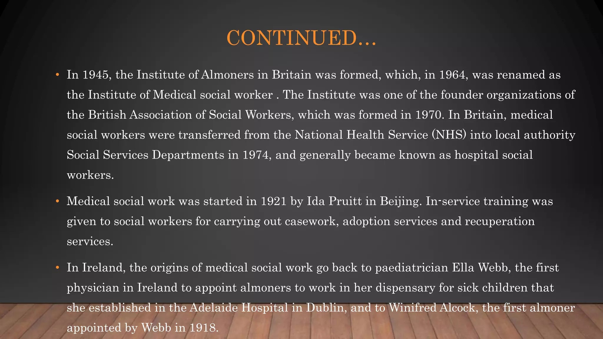 History of medical social work in abroad | PPTX