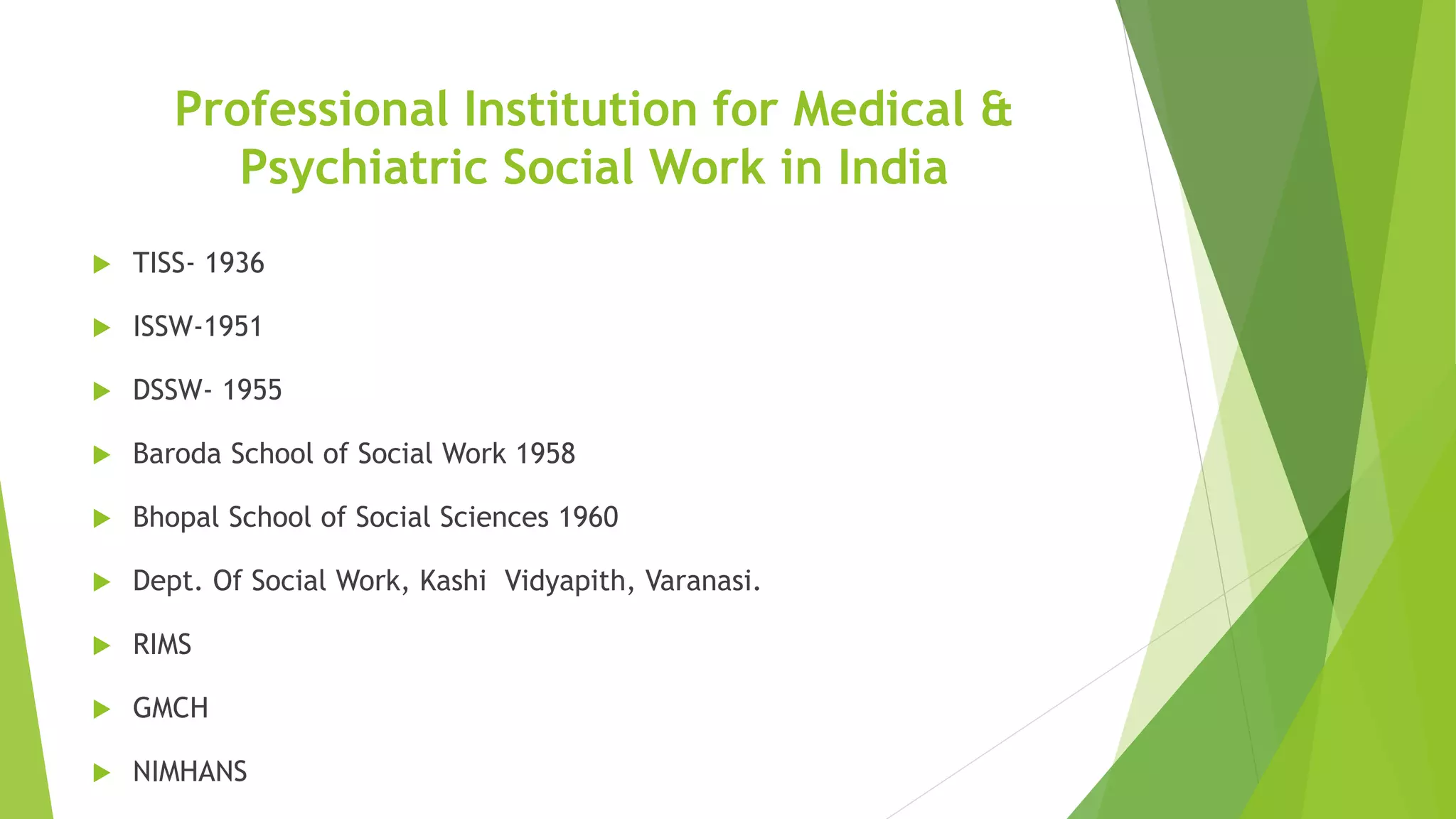 History of medical social work in India | PPTX