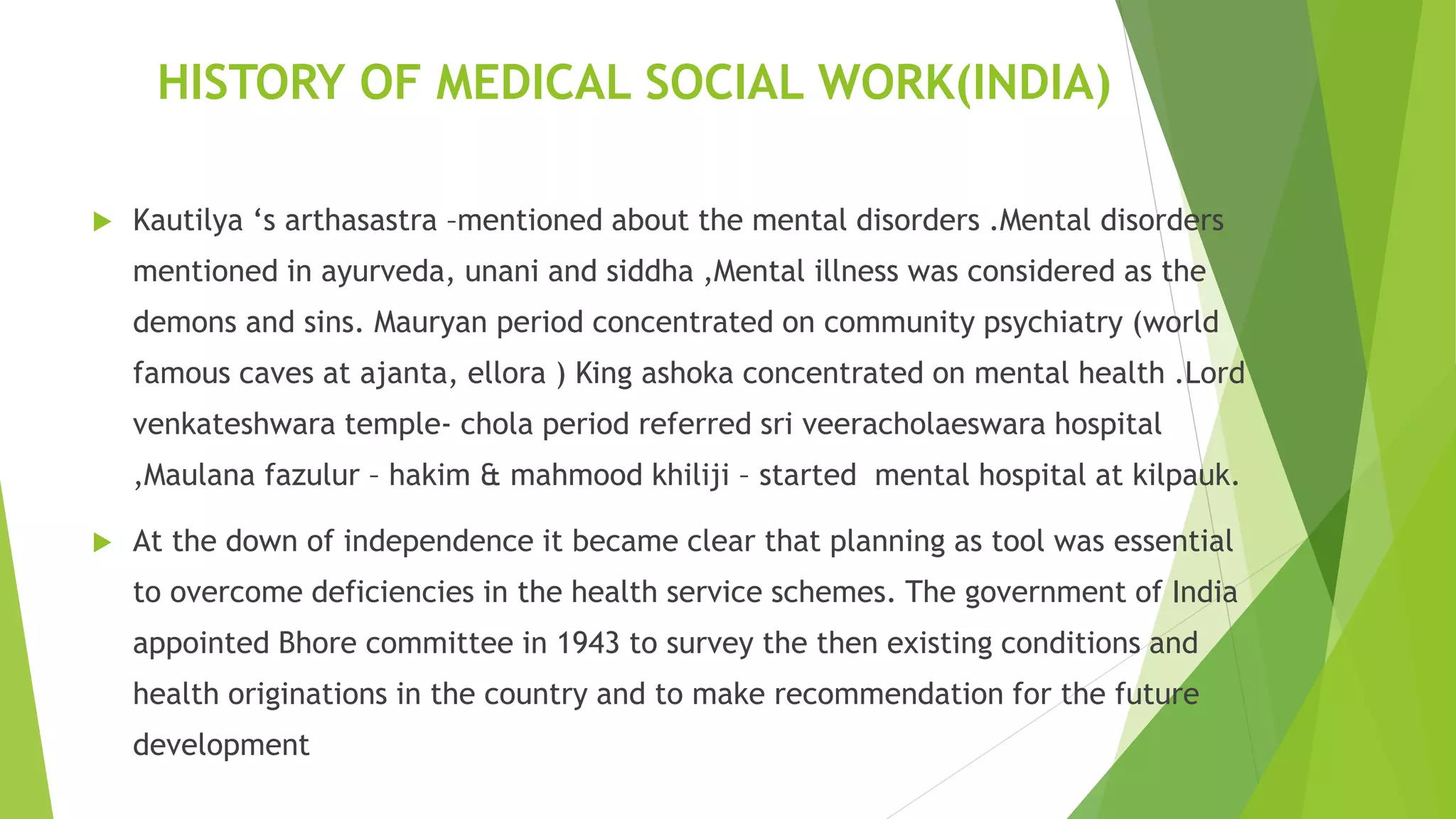 History of medical social work in India | PPTX