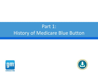 Part 1:
History of Medicare Blue Button
 