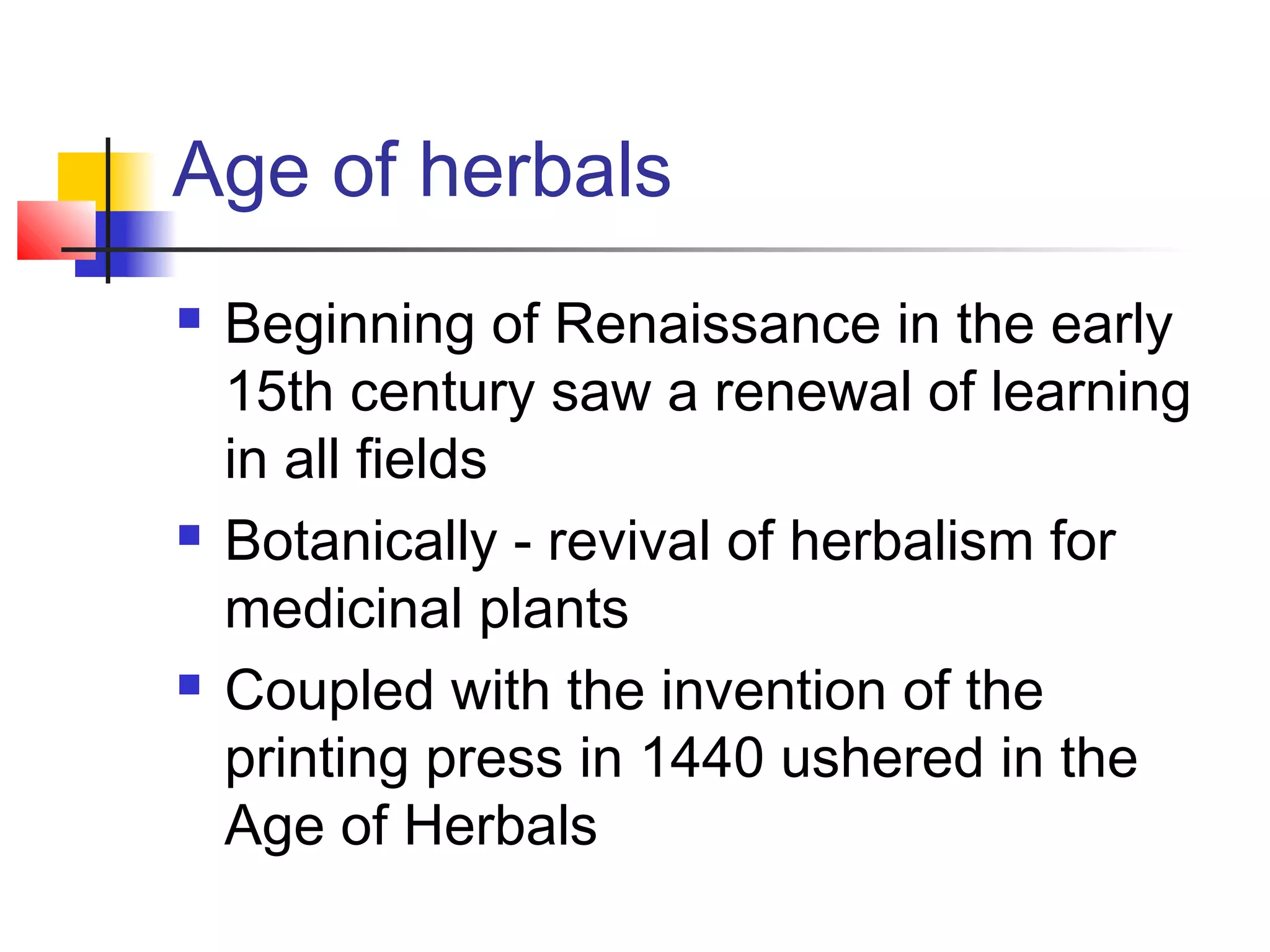 History of medicinal plant use A Presentation By Mr Allah Dad Khan ...