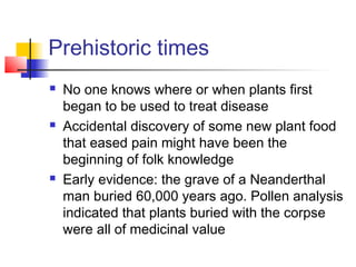 History of medicinal plant use A Presentation By Mr Allah Dad Khan ...