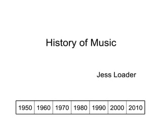 History of Music Jess Loader 1950 1960 1970 1980 1990 2000 2010 