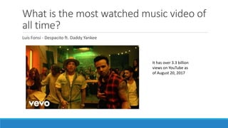 Most watched music video of all time sale