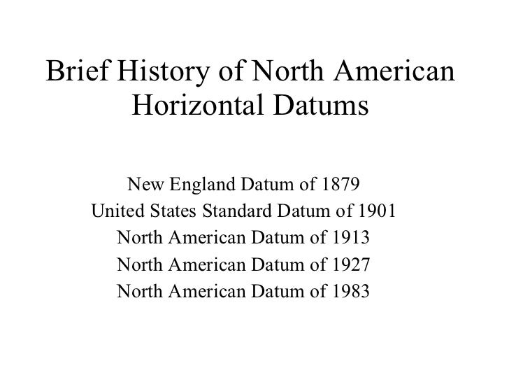 History Of North American Datums