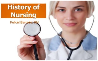 History of
 Nursing
Felicel Barredo, RN
 