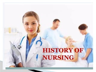 History of Nursing includes the past history of Nursing and inventions ...