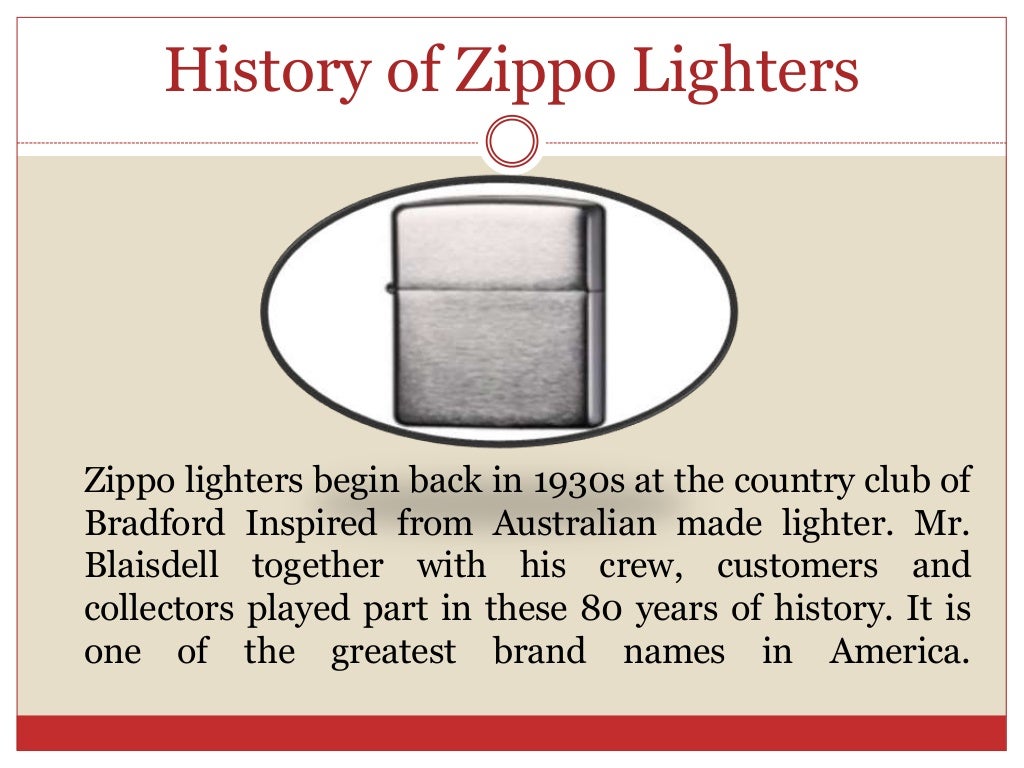 History of Personalised Zippo Lighters at We Get Personal
