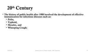 History of Public health by professor Demen at AAU | PPT