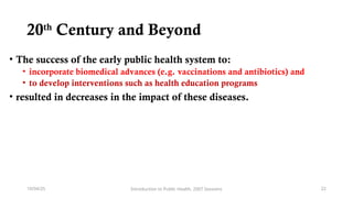 History of Public health by professor Demen at AAU | PPT