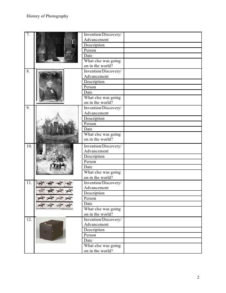 Printables Photography Worksheets photography worksheet hypeelite history of photo worksheet