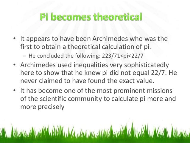 The history of the computation of pi