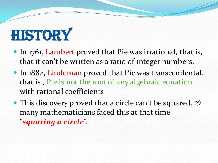 History of pie